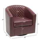 Fauteuil pivotant à dossier touffeté 1 place, coloris noir/café/marron/blanc/bordeaux/vert