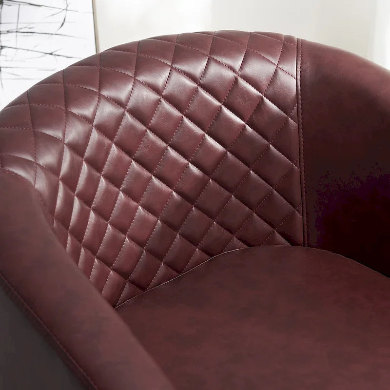Fauteuil pivotant à dossier touffeté 1 place, coloris noir/café/marron/blanc/bordeaux/vert