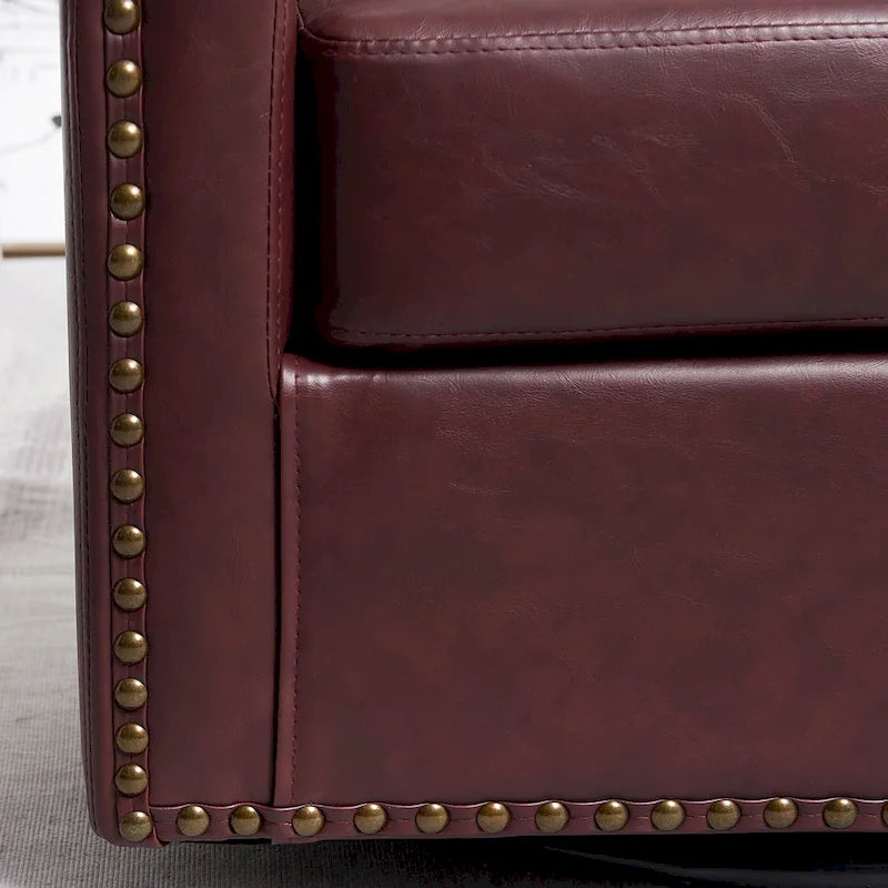 Fauteuil pivotant à dossier touffeté 1 place, coloris noir/café/marron/blanc/bordeaux/vert