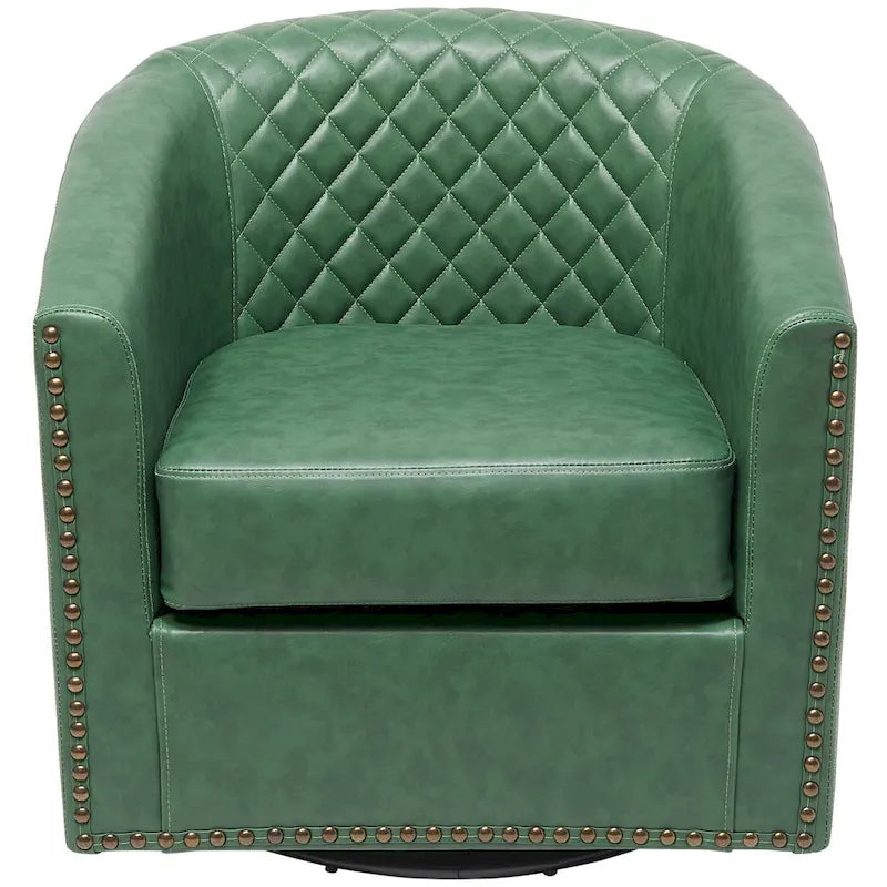 Fauteuil pivotant à dossier touffeté 1 place, coloris noir/café/marron/blanc/bordeaux/vert