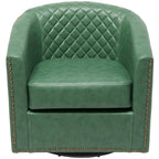 Fauteuil pivotant à dossier touffeté 1 place, coloris noir/café/marron/blanc/bordeaux/vert