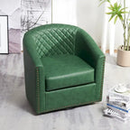 Fauteuil pivotant à dossier touffeté 1 place, coloris noir/café/marron/blanc/bordeaux/vert