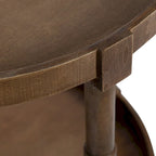 Table d'appoint ronde en bois avec étagère, gris / blanc / marron rustique / noir