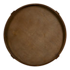 Table d'appoint ronde en bois avec étagère, gris / blanc / marron rustique / noir