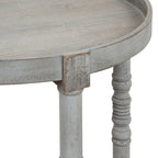 Table d'appoint ronde en bois avec étagère, gris / blanc / marron rustique / noir