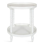 Table d'appoint ronde en bois avec étagère, gris / blanc / marron rustique / noir