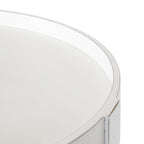 Table d'appoint ronde en bois avec étagère, gris / blanc / marron rustique / noir