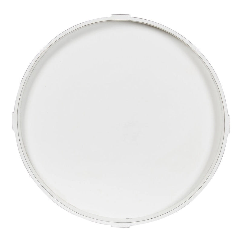 Table d'appoint ronde en bois avec étagère, gris / blanc / marron rustique / noir