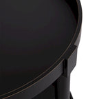 Table d'appoint ronde en bois avec étagère, gris / blanc / marron rustique / noir