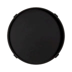 Table d'appoint ronde en bois avec étagère, gris / blanc / marron rustique / noir