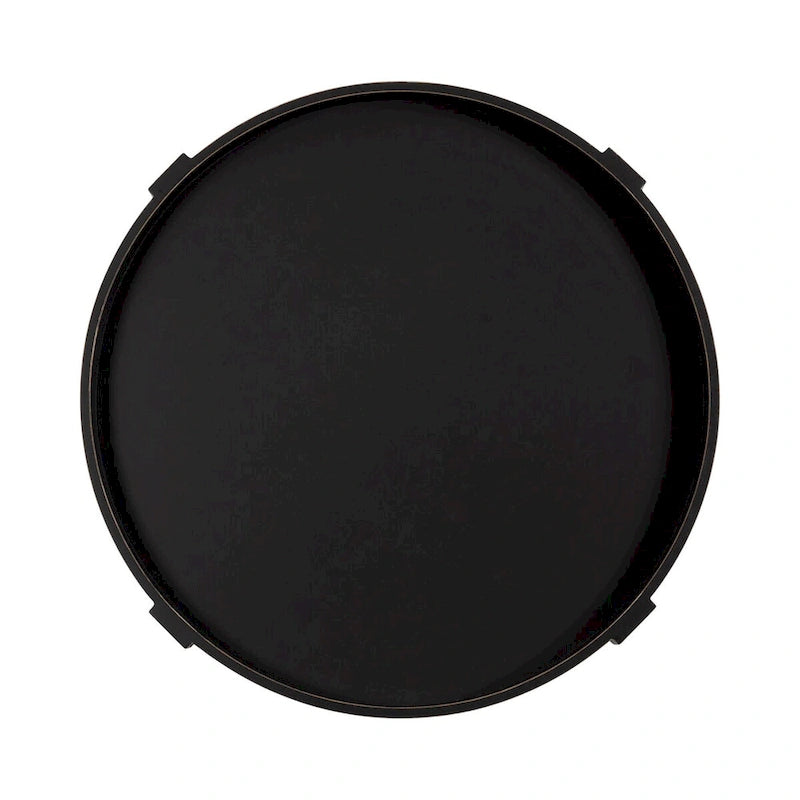 Table d'appoint ronde en bois avec étagère, gris / blanc / marron rustique / noir