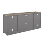 Meuble TV rustique extra-large de 178 cm pour téléviseurs de 80 pouces - Fini bois naturel