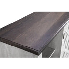 Meuble TV rustique extra-large de 178 cm pour téléviseurs de 80 pouces - Fini bois naturel