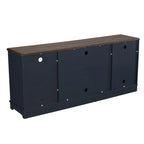 Meuble TV rustique extra-large de 178 cm pour téléviseurs de 80 pouces - Fini bois naturel