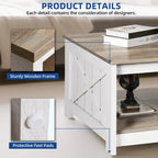 Table basse carrée à 2 niveaux avec rangement latéral | Gris, Noyer, Chêne foncé