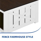 Table basse carrée à 2 niveaux avec rangement latéral | Gris, Noyer, Chêne foncé