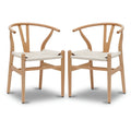 Fauteuil d'appoint en corde tressée – Structure en bois massif, lot de 2