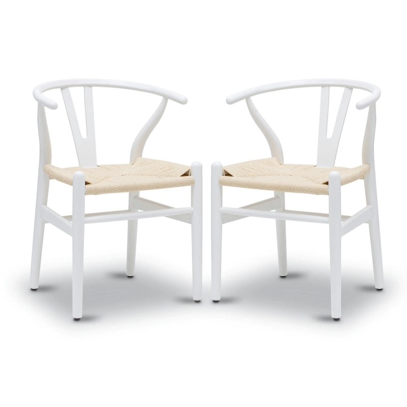 Fauteuil d'appoint en corde tressée – Structure en bois massif, lot de 2