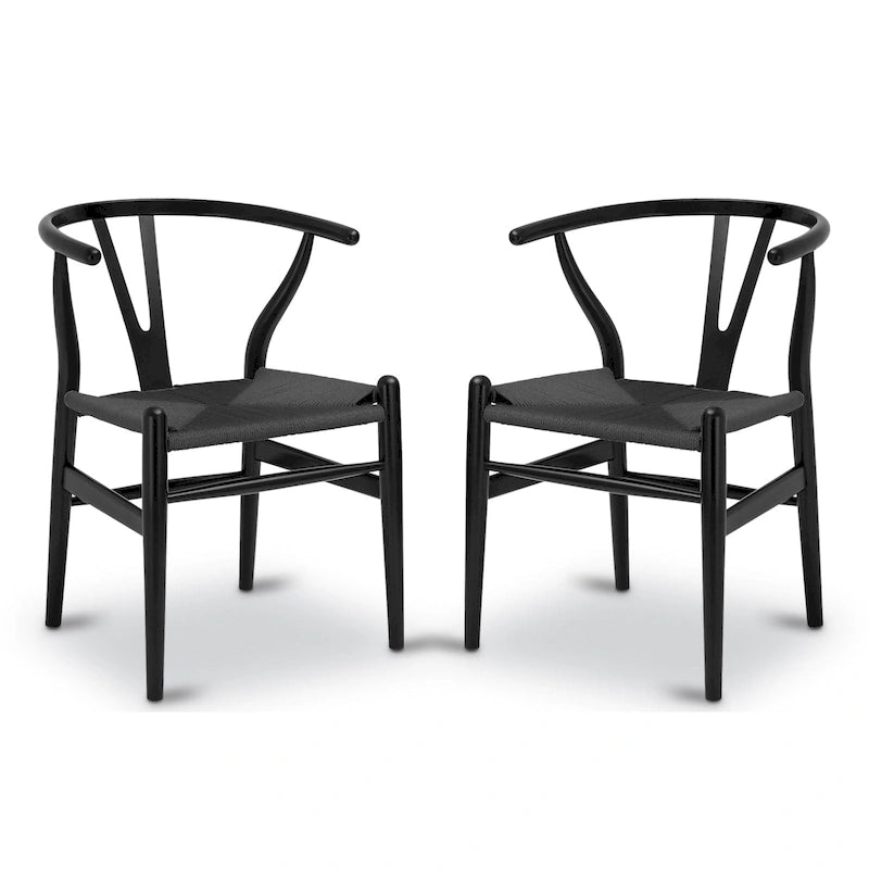 Fauteuil d'appoint en corde tressée – Structure en bois massif, lot de 2