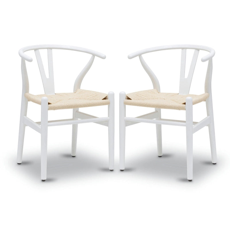 Fauteuil d'appoint en corde tressée – Structure en bois massif, lot de 2