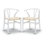 Fauteuil d'appoint en corde tressée – Structure en bois massif, lot de 2