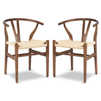Fauteuil d'appoint en corde tressée – Structure en bois massif, lot de 2