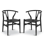Fauteuil d'appoint en corde tressée – Structure en bois massif, lot de 2
