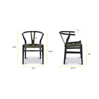 Fauteuil d'appoint en corde tressée – Structure en bois massif, lot de 2