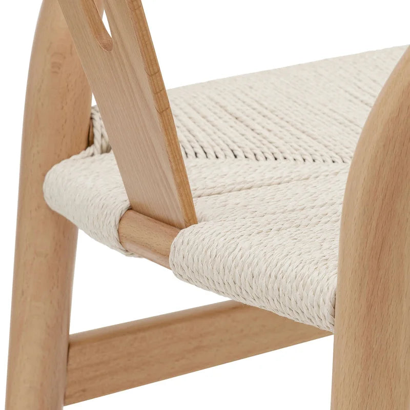 Fauteuil d'appoint en corde tressée – Structure en bois massif, lot de 2