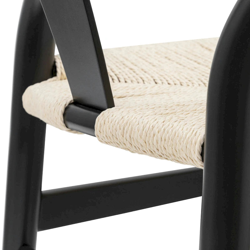 Fauteuil d'appoint en corde tressée – Structure en bois massif, lot de 2