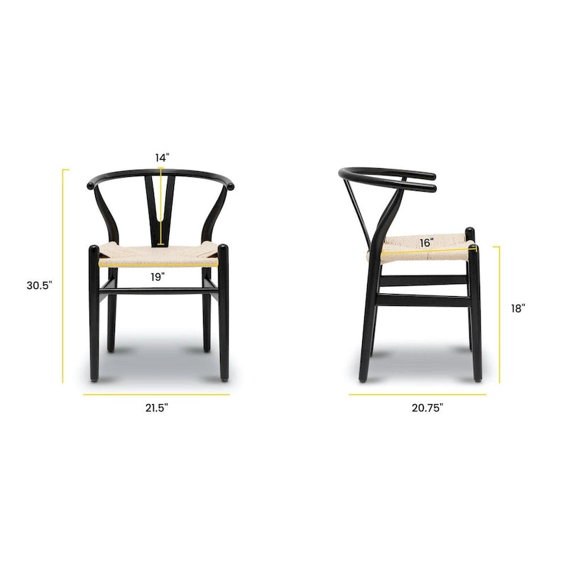 Fauteuil d'appoint en corde tressée – Structure en bois massif, lot de 2