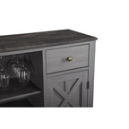 Meuble à vin moderne avec porte en X et porte-bouteilles intégré de 119 cm de largeur
