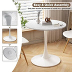 Table de cuisine ou de salle à manger ronde Grondin de style Mid-Century Modern avec plateau en MDF de qualité supérieure et pied en acier