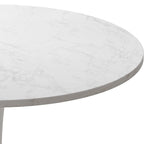 Table de cuisine ou de salle à manger ronde Grondin de style Mid-Century Modern avec plateau en MDF de qualité supérieure et pied en acier