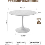 Table de cuisine ou de salle à manger ronde Grondin de style Mid-Century Modern avec plateau en MDF de qualité supérieure et pied en acier