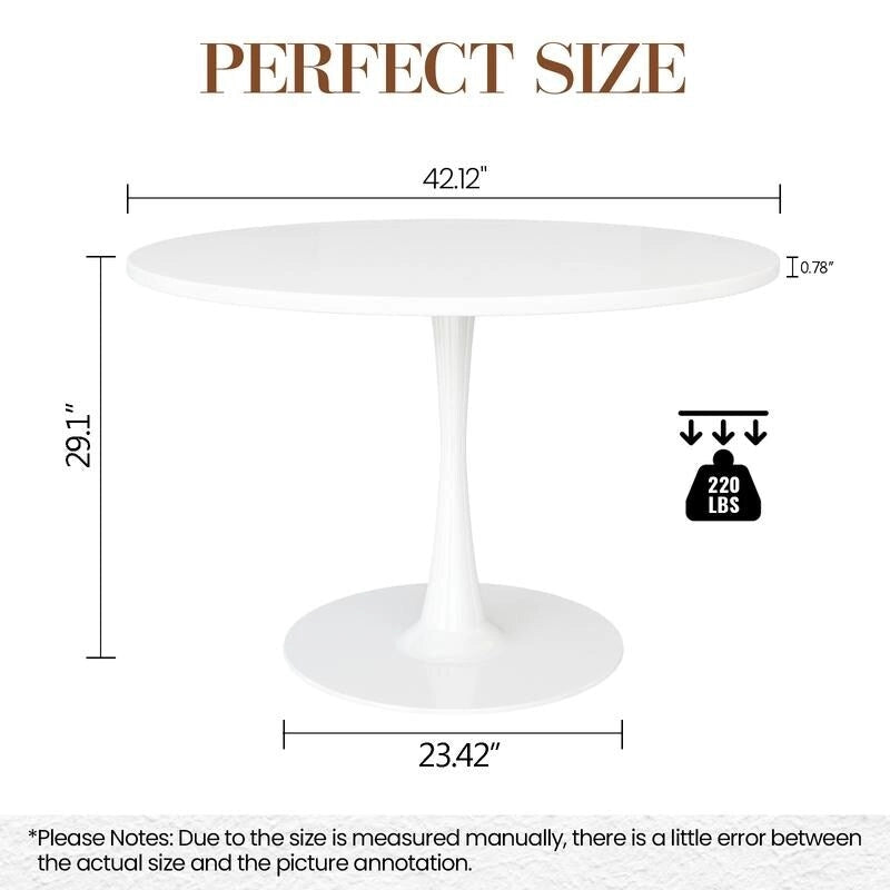 Table de cuisine ou de salle à manger ronde Grondin de style Mid-Century Modern avec plateau en MDF de qualité supérieure et pied en acier