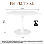 Table de cuisine ou de salle à manger ronde Grondin de style Mid-Century Modern avec plateau en MDF de qualité supérieure et pied en acier