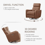 Fauteuil d'allaitement inclinable, pivotant et berçant Merlin Power