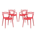 Ensemble de 4 chaises en plastique intriqué