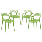 Ensemble de 4 chaises en plastique intriqué