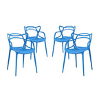 Ensemble de 4 chaises en plastique intriqué
