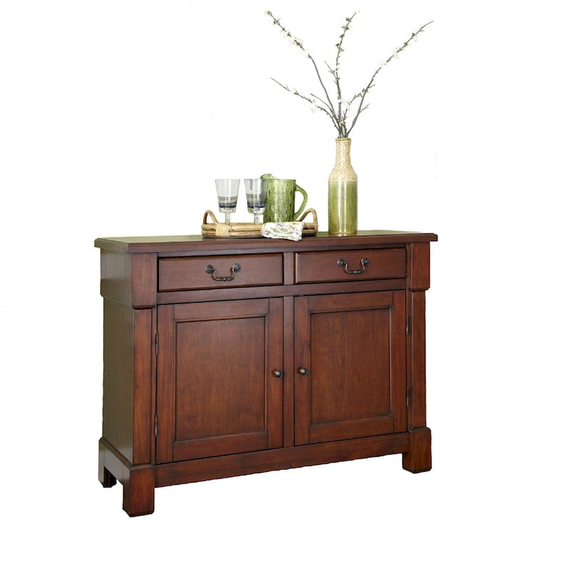 Buffet rustique en merisier – 2 portes et 2 tiroirs, bois massif