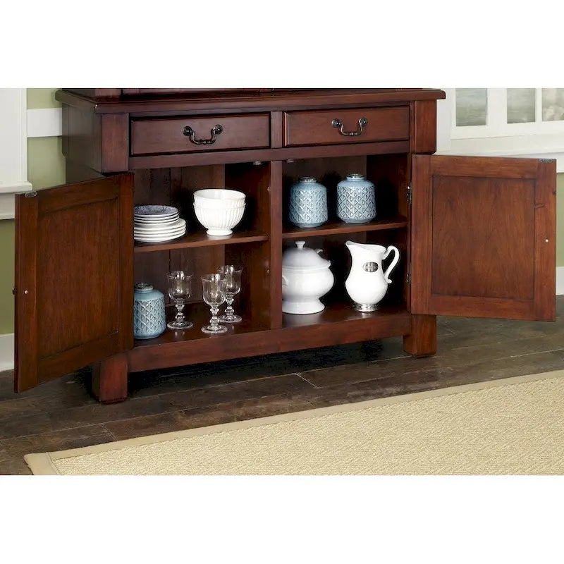 Buffet rustique en merisier – 2 portes et 2 tiroirs, bois massif