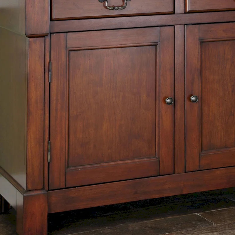 Buffet rustique en merisier – 2 portes et 2 tiroirs, bois massif