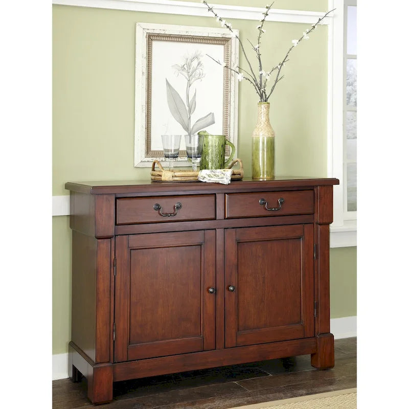 Buffet rustique en merisier – 2 portes et 2 tiroirs, bois massif