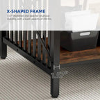 Table à manger industrielle gris/marron de 70 po avec étagère de rangement, pour 6 à 8 personnes
