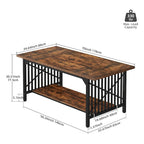 Table à manger industrielle gris/marron de 70 po avec étagère de rangement, pour 6 à 8 personnes