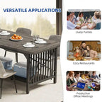 Table à manger industrielle gris/marron de 70 po avec étagère de rangement, pour 6 à 8 personnes